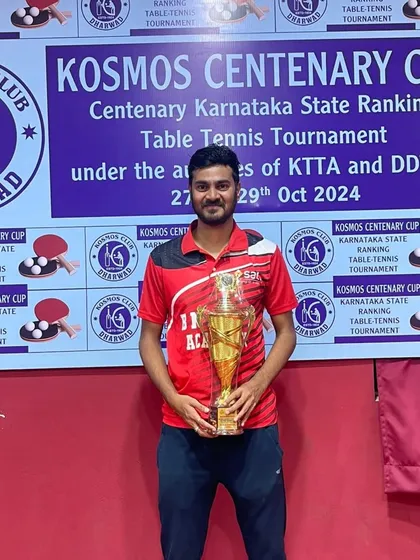 We celebrate the victory of our player Shreyal Telang, who secured the gold medal at the Kosmos Centenary Cup, a Karnataka state ranking tournament. His dedication is an inspiration to everyone at the academy.