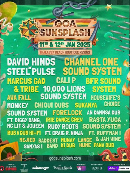 The official poster for the 7th edition of Goa Sunsplash, India's biggest celebration of reggae music. I handle curation for events like this, bringing in legendary acts like Steel Pulse and Channel One Sound System.