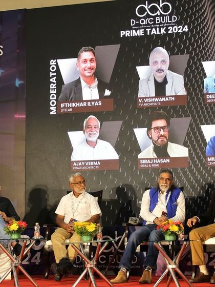 The full panel of esteemed architects discussing the "Art of Lighting Design in Architecture and Interiors."