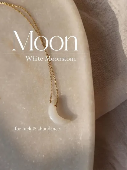 Manifest your dreams with my white moonstone Luna pendant. I designed this piece to bring good fortune in love and business, helping you attract success and abundance.