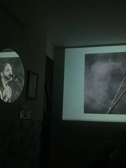 Set the mood by playing a concert or your favorite music videos on the big screen. The reflection in the mirror adds a unique artistic touch to the room.