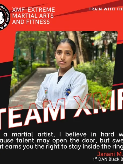 Meet Janani, one of our 1st DAN Black Belts. Her journey proves that hard work and sweat earn you the right to stay in the ring. We have dedicated classes and female instructors to empower everyone.