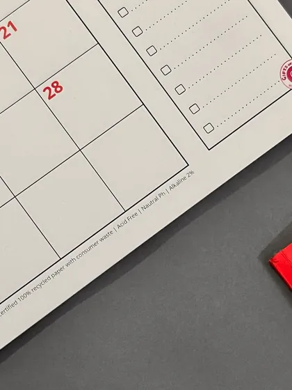 We're proud that our 2024 planners are environmentally friendly. The paper is FSC certified and made from 100% recycled consumer waste, so you can feel good about your plans.