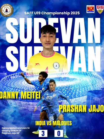 Two of our boys, Danny Meitei and Prashan Jajo, scoring for India in a 3-0 victory over Maldives in the SAFF U19 Championship. Seeing Sudevans find the net for the national team is a feeling like no other.