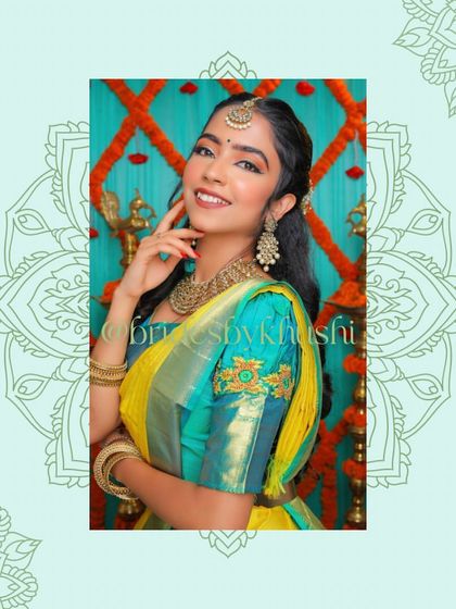 A beautiful portrait from a creative shoot. This look, with its glowing skin and softly defined eyes, is great inspiration for an engagement or reception party.