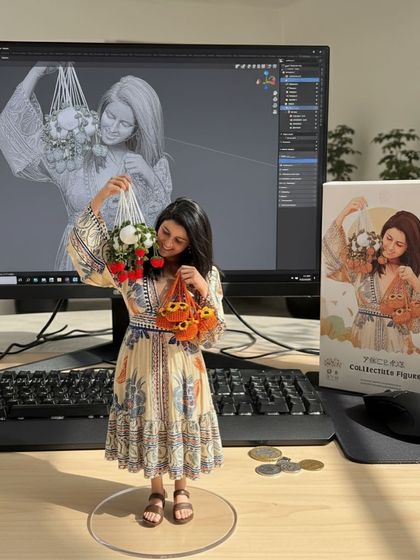 This custom collectible figure was such a special surprise! It captures me with some of my favorite creations and represents how this small lockdown hobby has turned into a tangible, beautiful business.