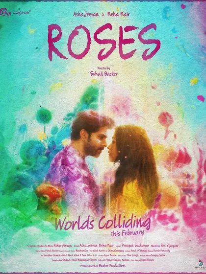 The official poster for the music video "Roses," a cosmic love story released for Valentine's Day.