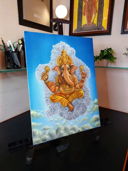 I finally completed this detailed oil painting of Ganesh Ji. I tried to bring as much detail as possible into this 12x16 inch canvas, focusing on the divine expression and vibrant colors to create a truly special piece.