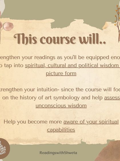 This course will strengthen your readings by equipping you with spiritual, cultural, and political wisdom. It will enhance your intuition by focusing on art symbology and help you become more aware of your own spiritual capabilities.