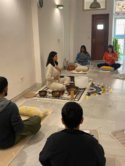 Experience the deep, restorative power of a sound healing session. We use a combination of Tibetan and crystal singing bowls to create vibrations that calm the nervous system, release tension, and bring your mind and body into a state of harmony.