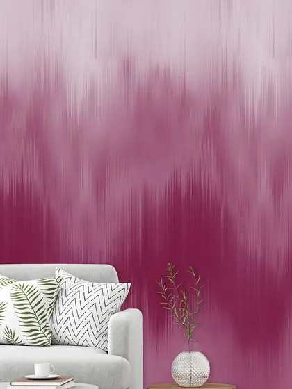This magenta ombre design features a vertical streaking effect, creating a sense of movement and texture. It's a dramatic choice for a modern and stylish interior.