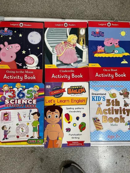 Another view of our activity book range. These books are great for reinforcing school concepts like English and Maths in a fun, engaging way that doesn't feel like homework.