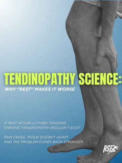 We challenge outdated fitness myths with evidence. This infographic explains a core principle of our rehabilitation philosophy: tendinopathy is a load management failure, and correct, progressive loading is the only way to rebuild tissue capacity and prevent recurrence.