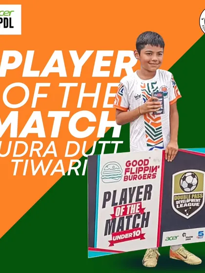 Player of the Match! Congratulations to Rudra Dutt Tewari for his standout performance in our U10 team's 4-0 victory in the DPDL.