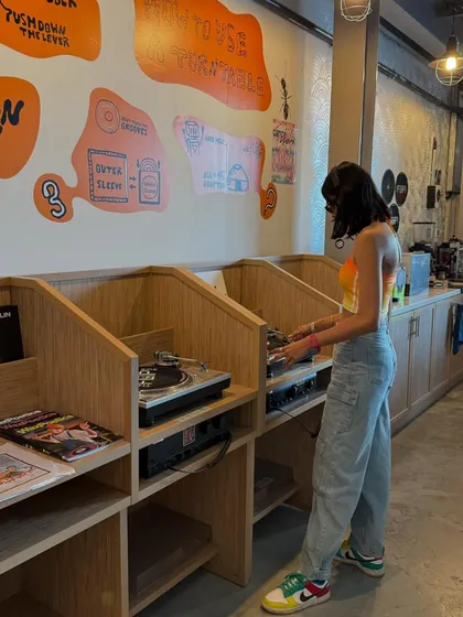 Another shot from my favorite spot in the UAE, a cafe with its own vinyl listening stations. A perfect place to discover new music.