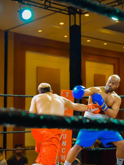 Exchanging punches in the ring. This is the ultimate test of skill, heart, and how much you can take and keep moving forward.