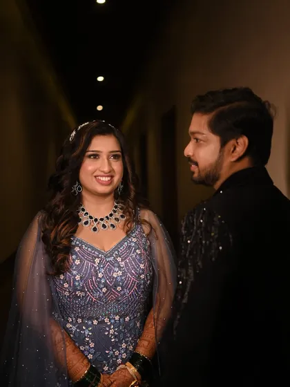 The bride and groom ready for their grand reception and a wonderful life together. I did the makeup for both of them to ensure they looked perfectly coordinated.