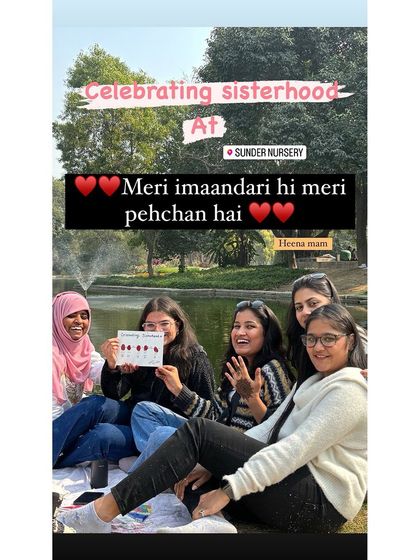 Celebrating sisterhood with my students at Sunder Nursery in Delhi. My honesty is my identity, and I build a bond of trust with every student.