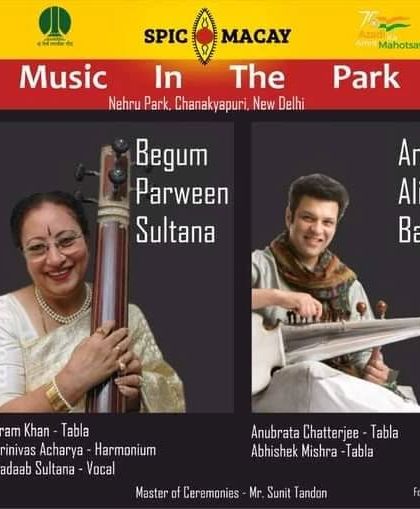 It was a great honour to be on the same platform as Begum Parveen Sultana ji, the Pride of India, for the 'Music In The Park' series.