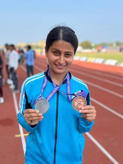 A close up of the hard earned silver and bronze medals from the National Para Athletics Championships. Each one tells a story of perseverance.