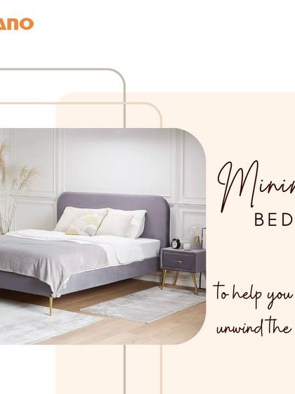 Our new collection includes minimal beds like this one, with a simple upholstered frame and gold-finished legs. It's designed to help you unwind in a serene and stylish environment.