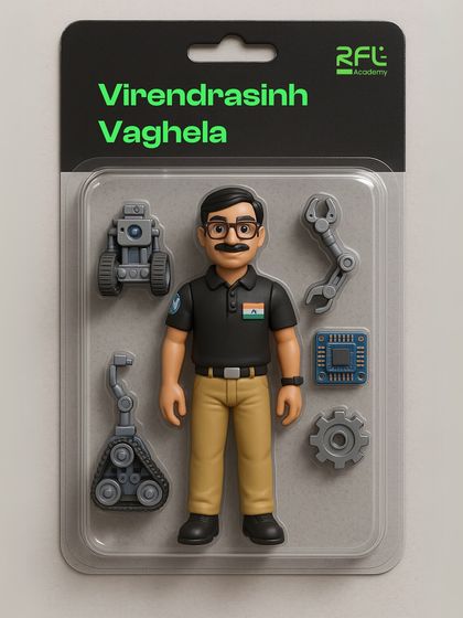 Mentor Virendrasinh Vaghela is celebrated as an RFL Hero action figure, a tribute to the experts who guide our students to success.
