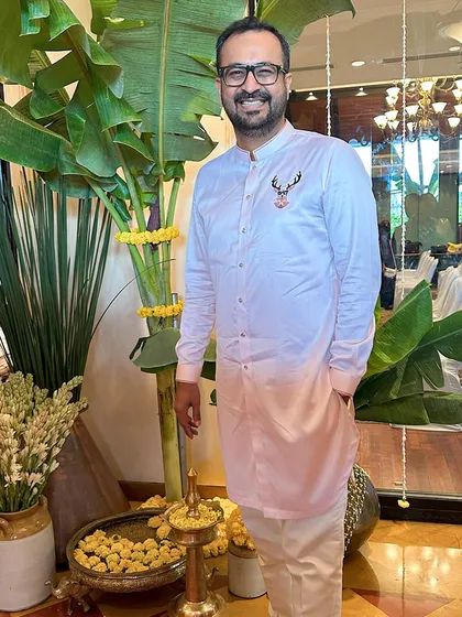 Embodying the spirit of the stag: gentle, strong, and majestic. This custom kurta features a stag motif, turning a simple garment into a narrative of personal strength and flair.