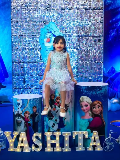 A winter wonderland for a 'Frozen' themed party. We love capturing the details of your chosen theme, showing how the entire space is transformed into a magical world for your child.