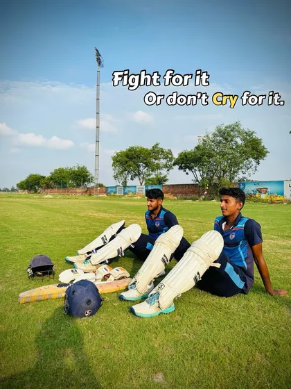 Fight for it, or don't cry for it. Two of our players resting after a tough session, their gear beside them.