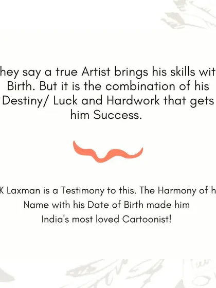 Success is a blend of talent, hard work, and the harmonious alignment of one's numbers. RK Laxman's journey is a perfect testament to how the synergy between a name and date of birth can unlock one's destiny.