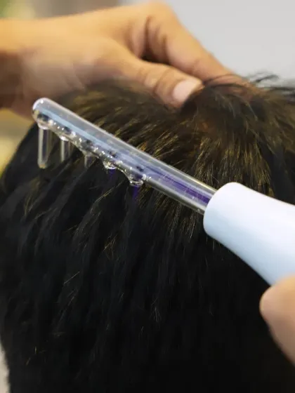 Healthy hair starts with a healthy scalp. I use gentle but effective high-frequency therapy to address common concerns like dandruff and itchiness, creating the perfect foundation for your hair to thrive.