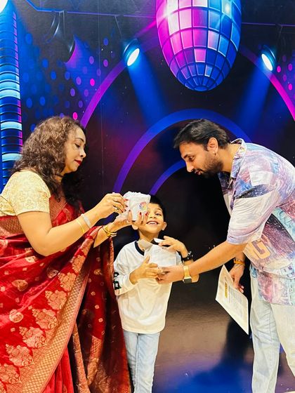 A happy moment as Aarav is presented with his certificate and gift. Celebrating success is a huge part of our culture at Spectrum World.