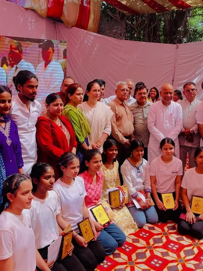 A group photo with all the award-winning students and dignitaries. It's a joy to see their efforts recognized.