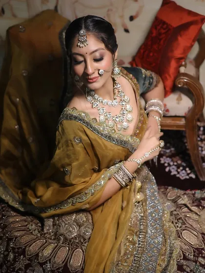 Another shot of this elegant bride, her pose exuding grace and confidence.