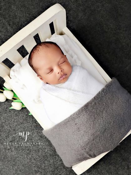 An angled view of the cozy bed setup.