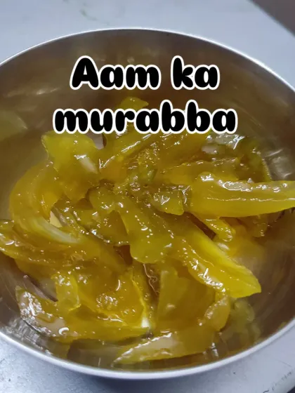 My classic Aam ka Murabba, made with sweet mango slices in a simple, nostalgic syrup. It tastes just like the one my grandmother used to make for summer holidays.