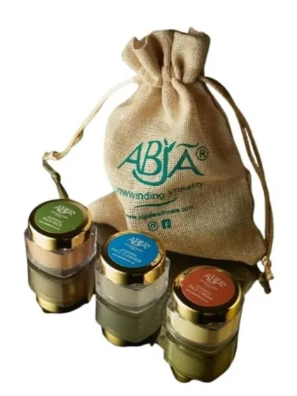 My Ayurvedic Facial Kit for natural skin radiance, a travel-friendly set containing a cleanser, face pack, and moisturizing cream.