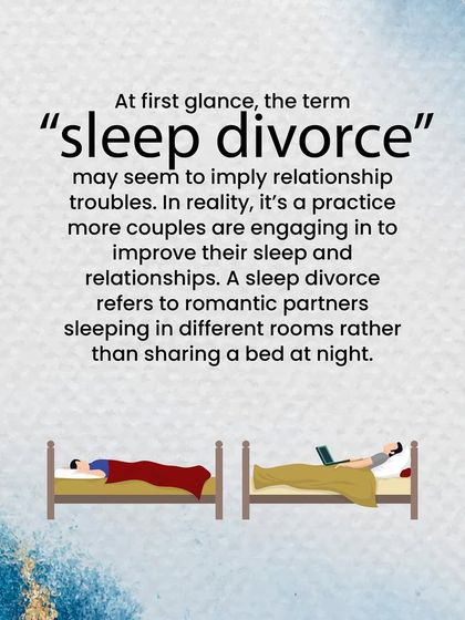 A "sleep divorce" isn't a sign of trouble; it's a practical solution for many modern couples to prioritize individual needs for better sleep, which can strengthen the relationship.