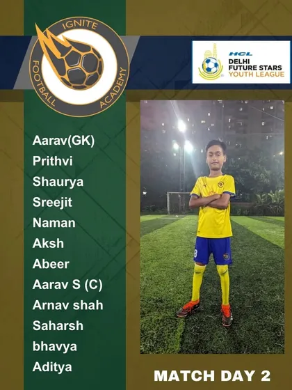 Our U13 squad list for Match Day 2 of the Delhi Future Stars League. We are ready for the next challenge.