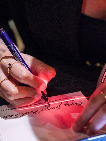 A detailed shot of my hand at work during the Suntory event. In these moments, everything else fades away, and my focus is absolute.