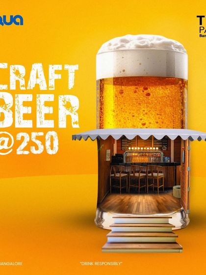 Our creative ad for craft beer at ₹250, inviting you to unwind at Taproom whether you're closing a deal or just chilling out.