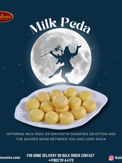 Offering Milk Peda on Shivratri signifies devotion and the sacred bond between you and Lord Shiva. Celebrate the divine with our pure and delicious pedas.