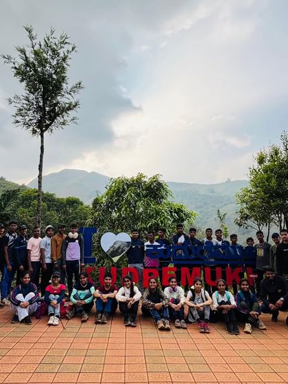 The full NCC group at the "I Love Kudremukha" sign. It was a pleasure to host these disciplined and enthusiastic young adventurers.