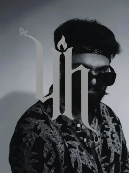 A black and white portrait featuring my personal logo. It's all about building an identity that's as unique as the music I play.