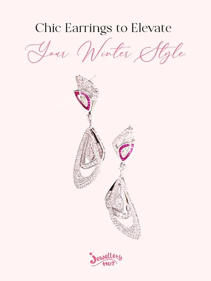 Chic earrings to elevate your winter style. These long, artistic dangles with a pop of pink are sure to turn heads.