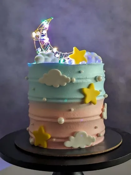 The surprise. This cake lights up to create a magical, starry night effect for the celebration.