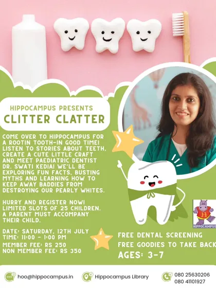 We even make learning about dental health a flossome time! Our 'Clitter Clatter' workshop shows how we team up with experts, like pediatric dentists, to teach important life skills through stories, crafts, and fun, practical demos.