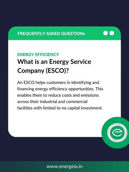 We often get asked what an Energy Service Company (ESCO) is. An ESCO, like us, helps customers identify, finance, and implement energy efficiency projects, enabling cost and emission reductions with little to no upfront capital investment.