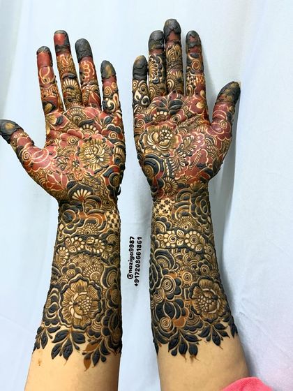 This is the fresh stain from my natural henna, just after the paste has been removed. It starts as a bright orange and darkens over 48 hours.