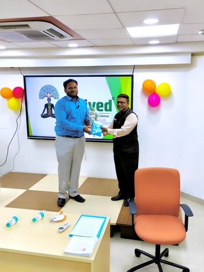 Receiving a token of appreciation after my talk at Saraswat Bank. It is important to empower people with knowledge for every stage of their life.